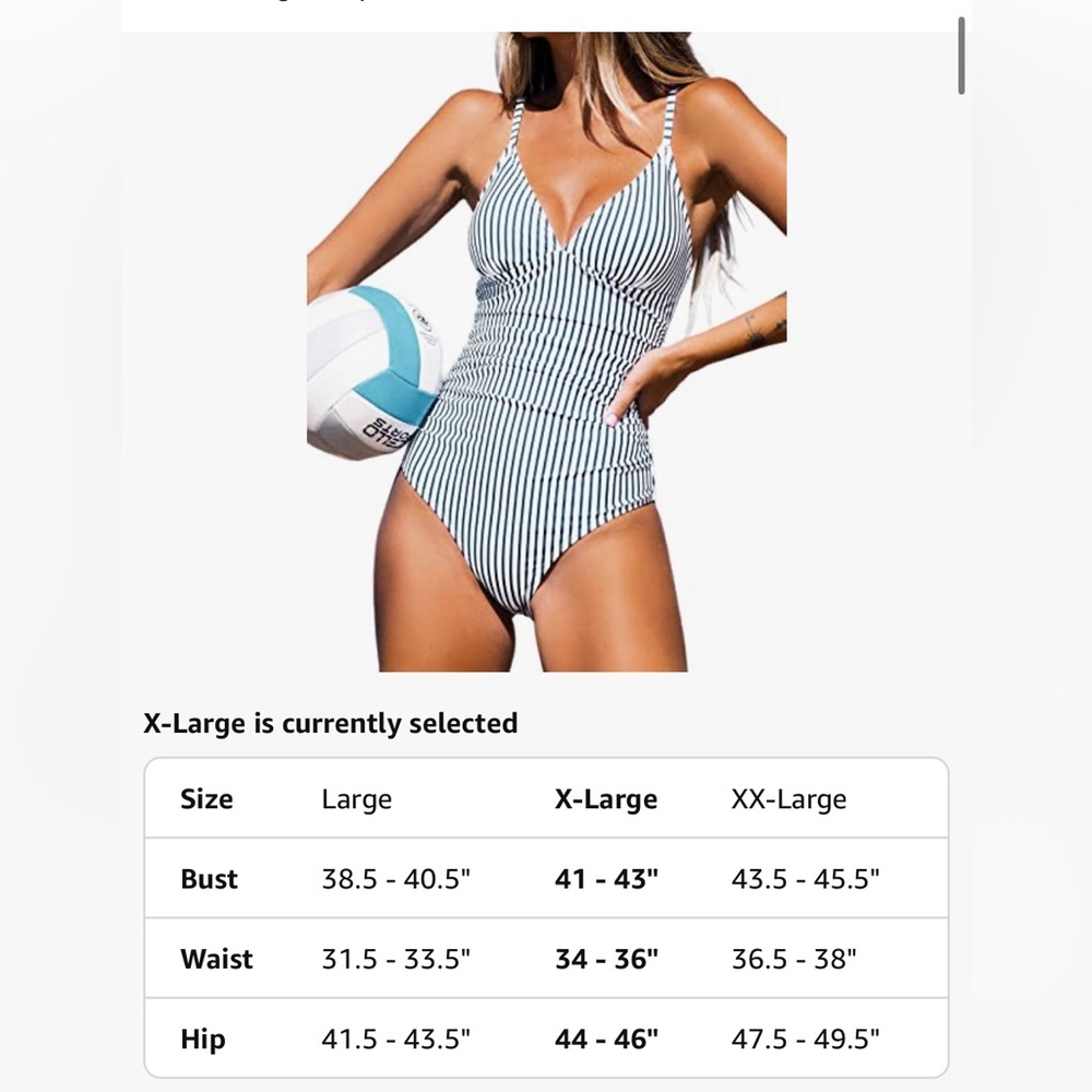 CUPSHE Women's One Piece Swimsuit Tummy Control V Neck Bathing Suit F24 - Picture 5 of 10